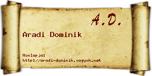 Aradi Dominik névjegykártya